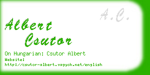 albert csutor business card